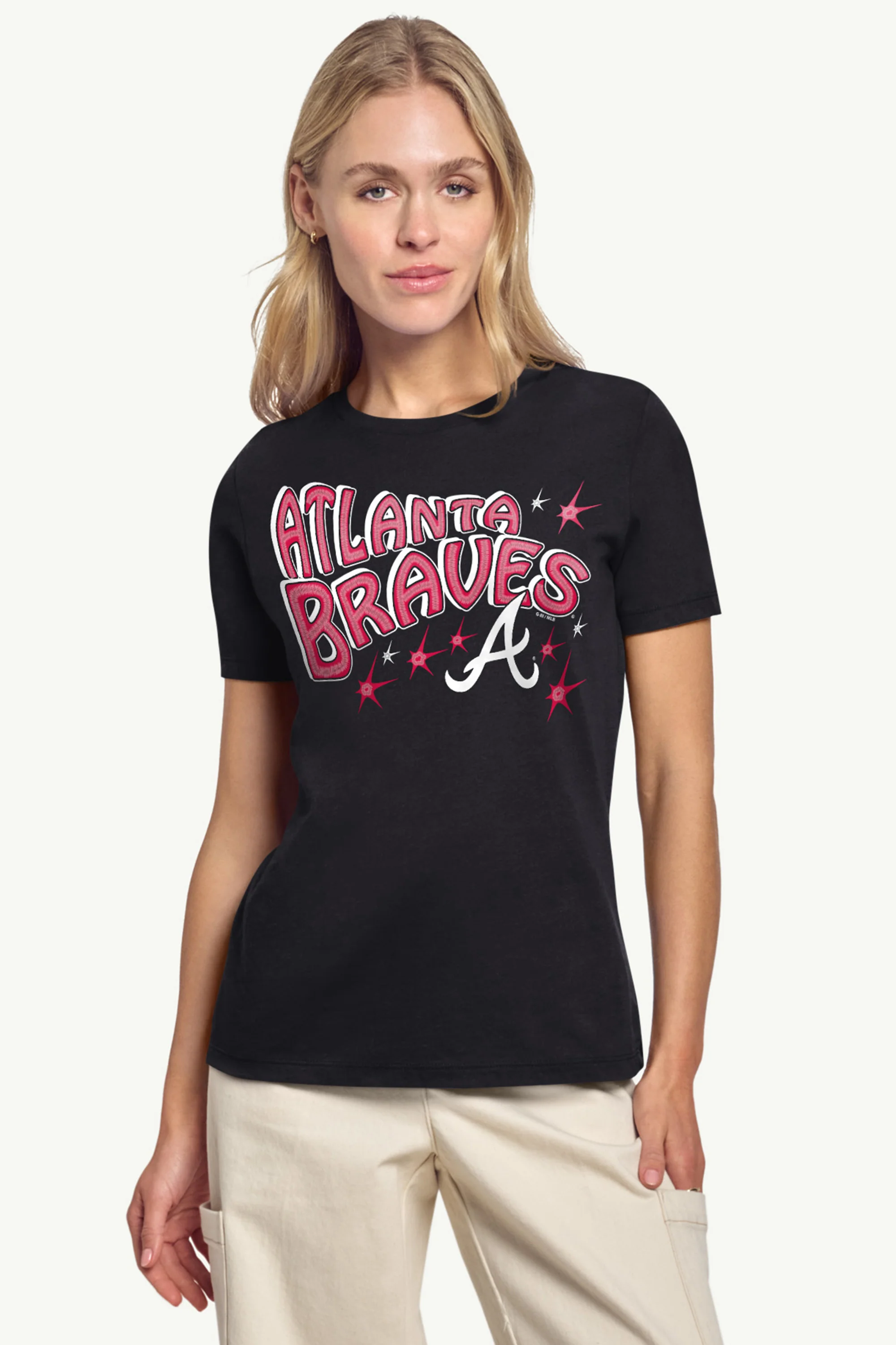 WOMENS ATLANTA BRAVES FIREWORKS T SHIRT - Image 3