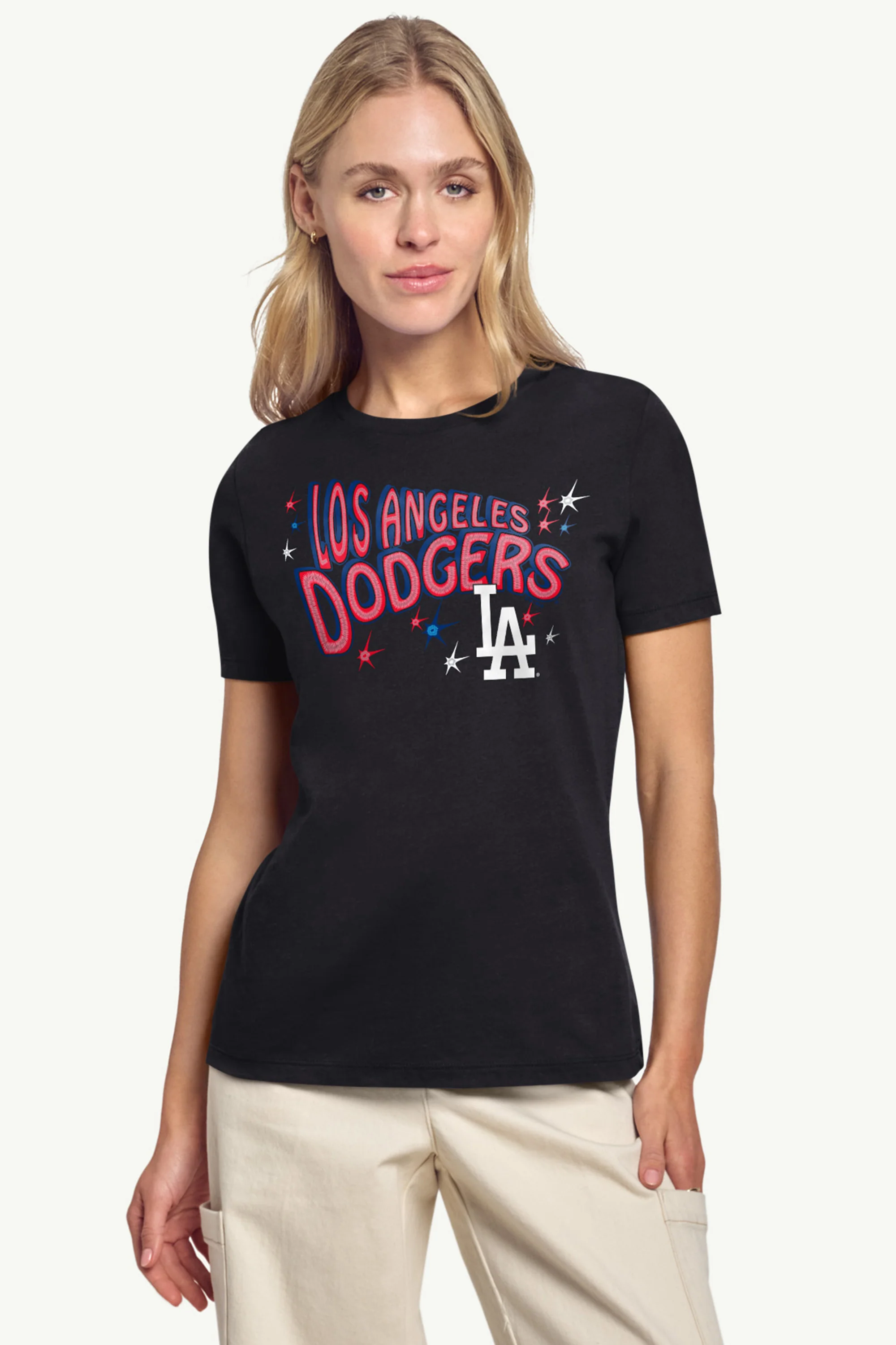 WOMENS LOS ANGELES DODGERS FIREWORKS T SHIRT - Image 3