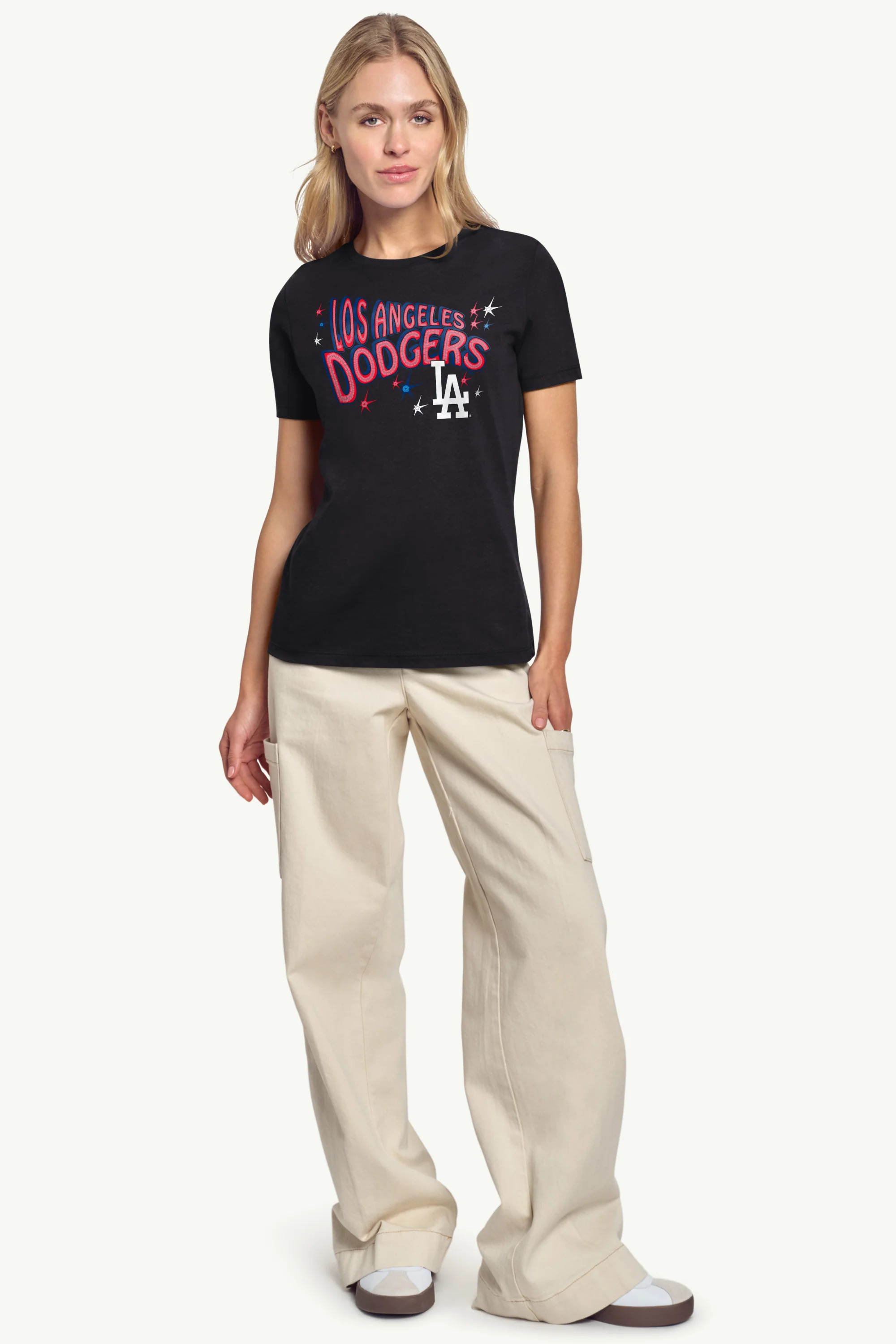 WOMENS LOS ANGELES DODGERS FIREWORKS T SHIRT - Image 4