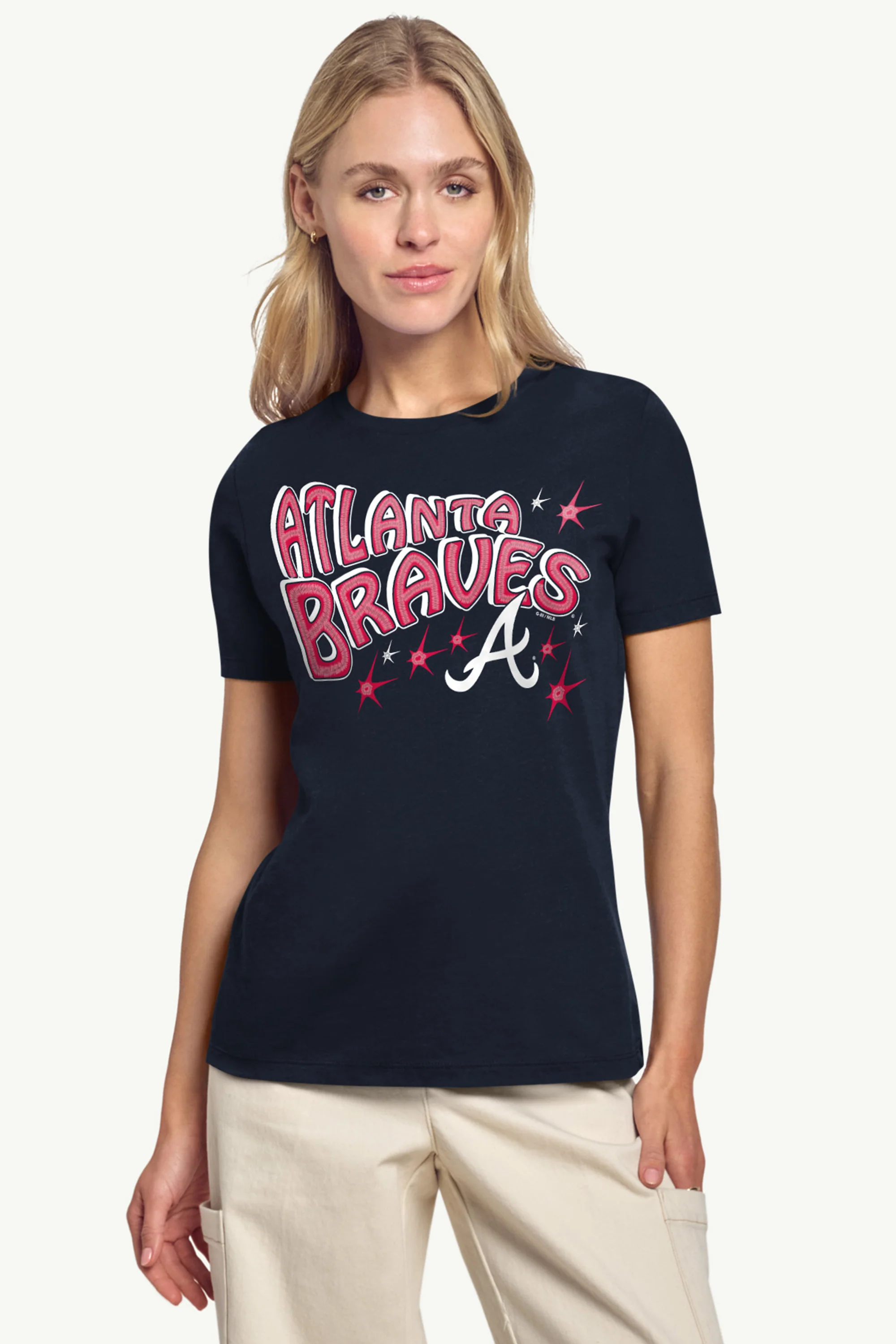 WOMENS ATLANTA BRAVES FIREWORKS T SHIRT - Image 4