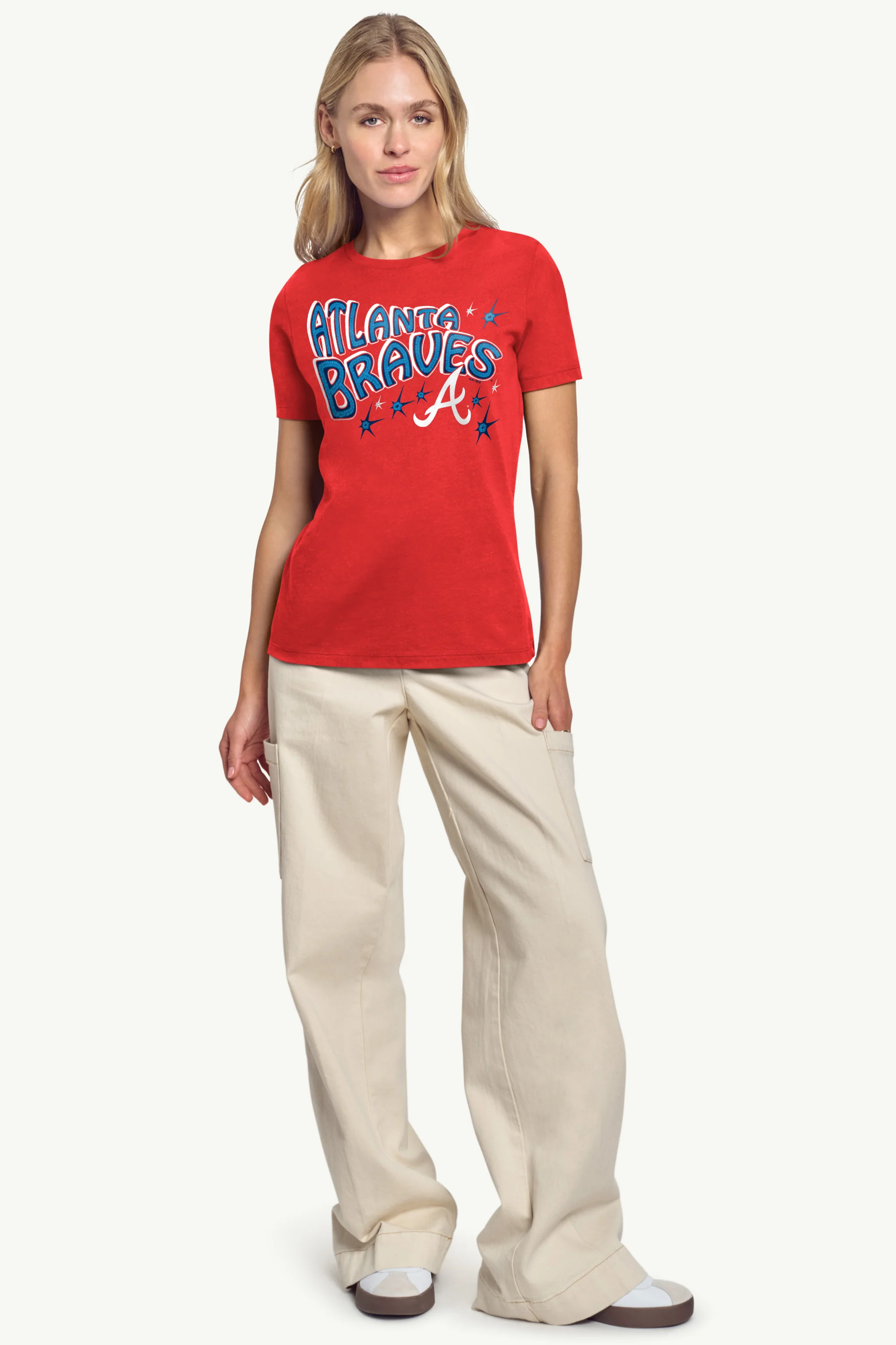 WOMENS ATLANTA BRAVES FIREWORKS T SHIRT - Image 3