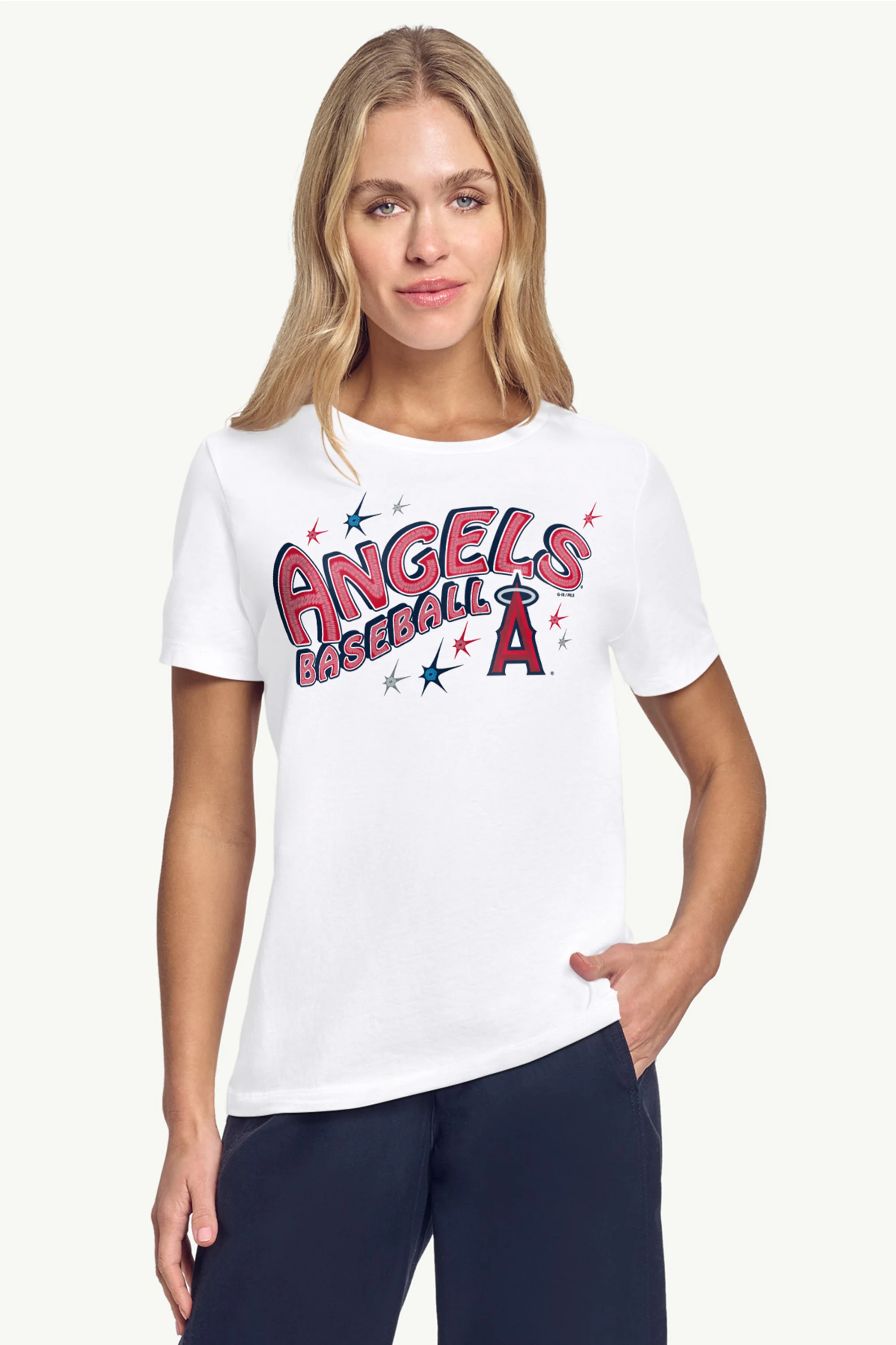 WOMENS LOS ANGELES ANGELS FIREWORKS T SHIRT - Image 3