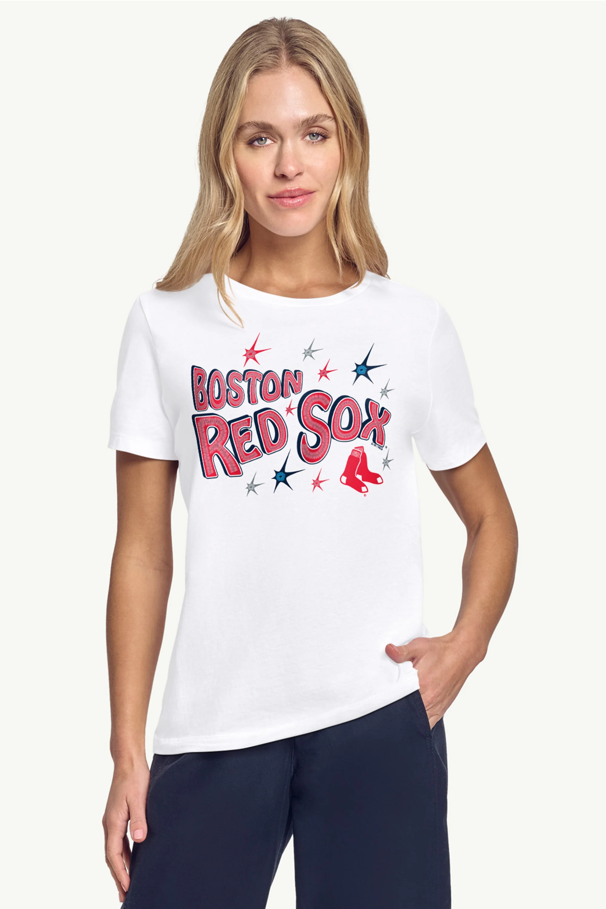 WOMENS BOSTON RED SOX FIREWORKS T SHIRT - Image 3