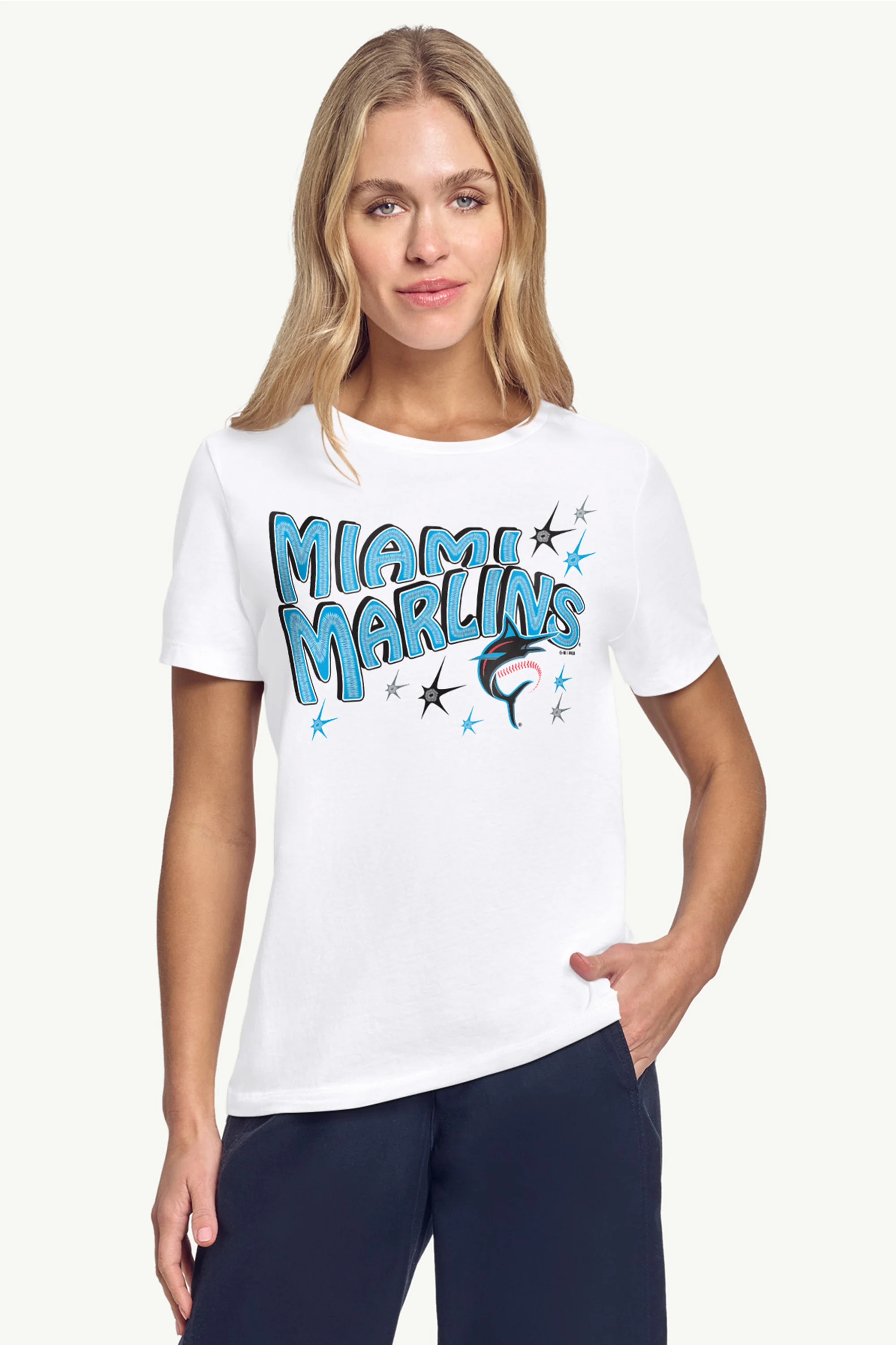 WOMENS MIAMI MARLINS FIREWORKS T SHIRT - Image 3