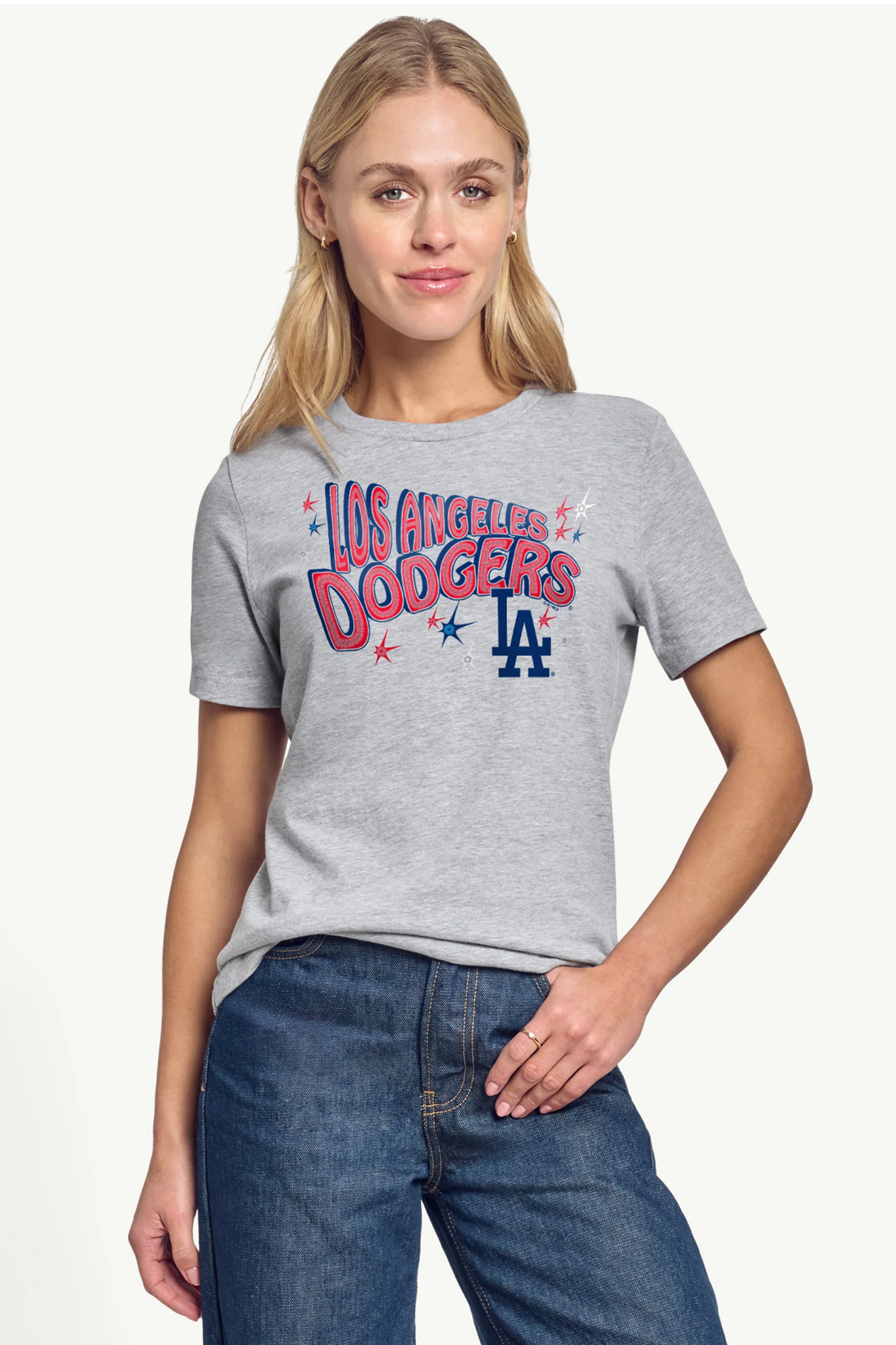 WOMENS LOS ANGELES DODGERS FIREWORKS T SHIRT - Image 3