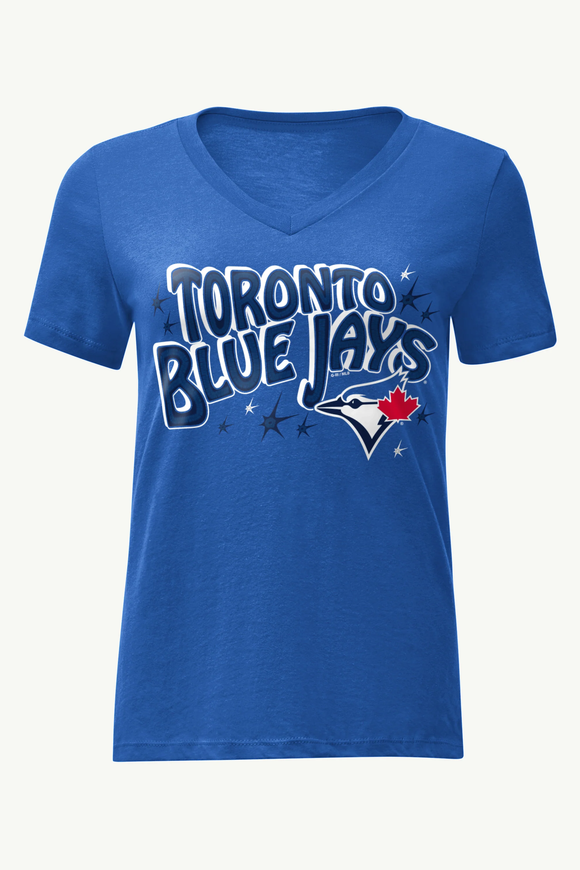 WOMENS TORONTO BLUE JAYS FIREWORKS V NECK T SHIRT