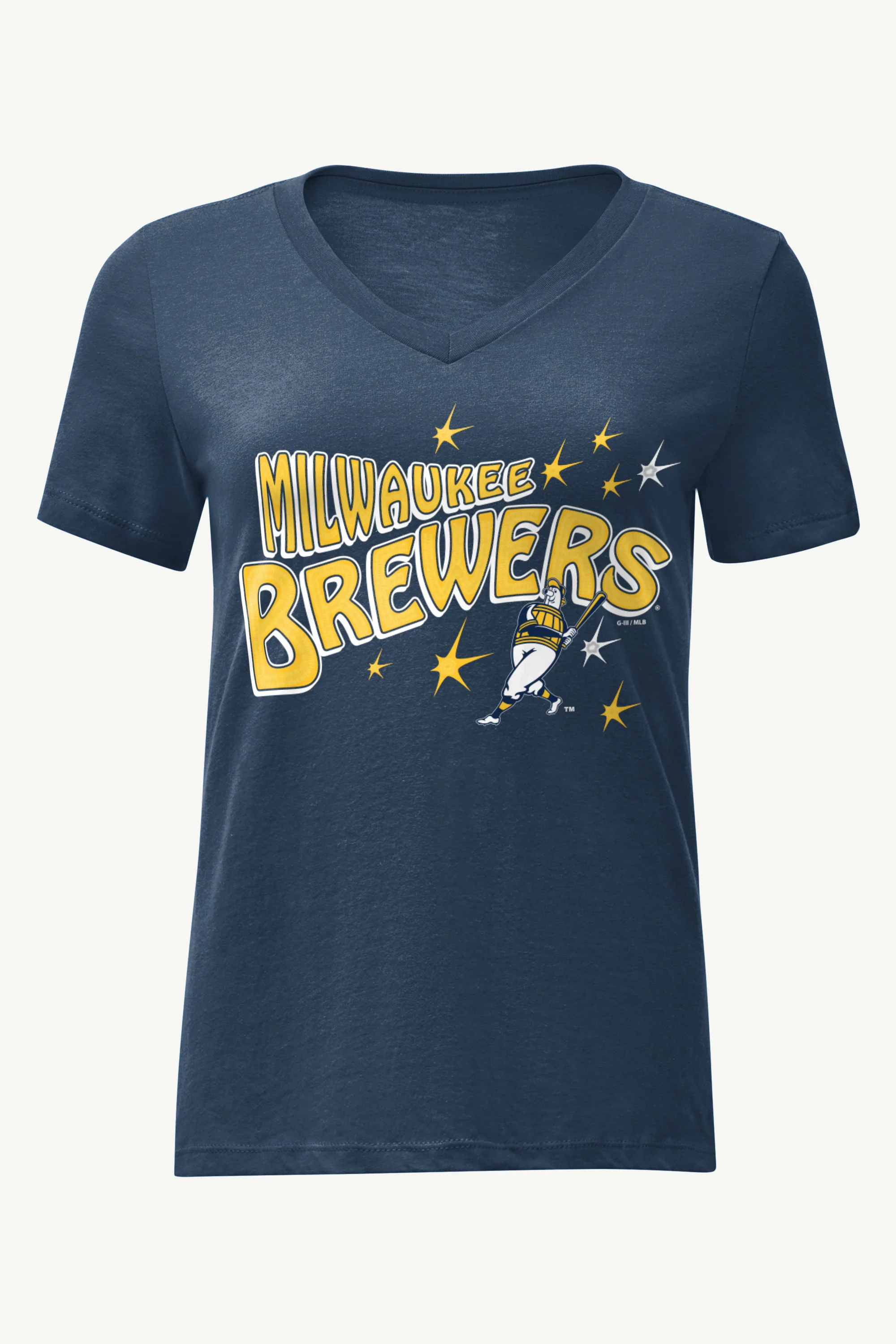 WOMENS MILWAUKEE BREWERS FIREWORKS V NECK T SHIRT