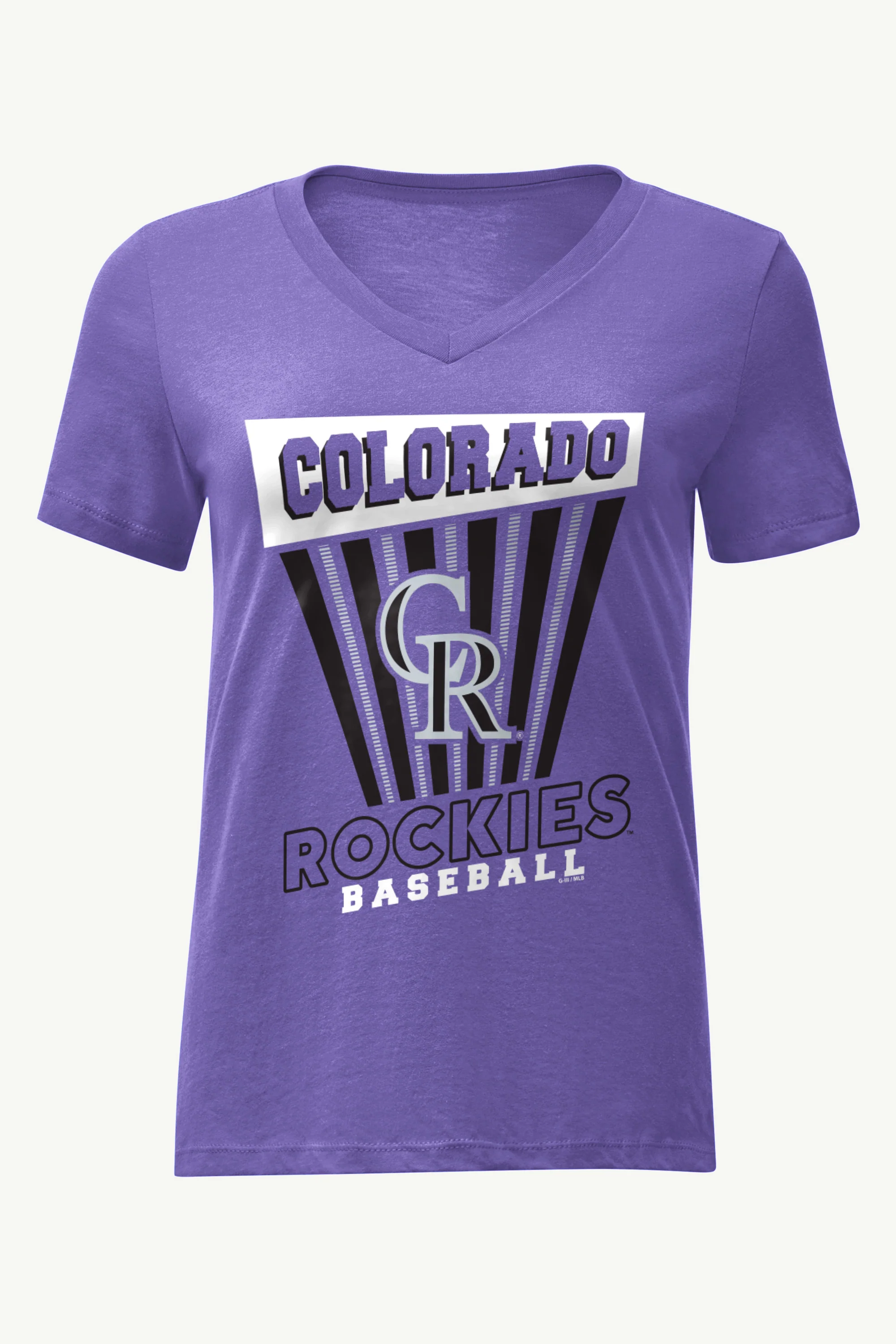 WOMENS COLORADO ROCKIES POSTER PRINT V NECK T SHIRT