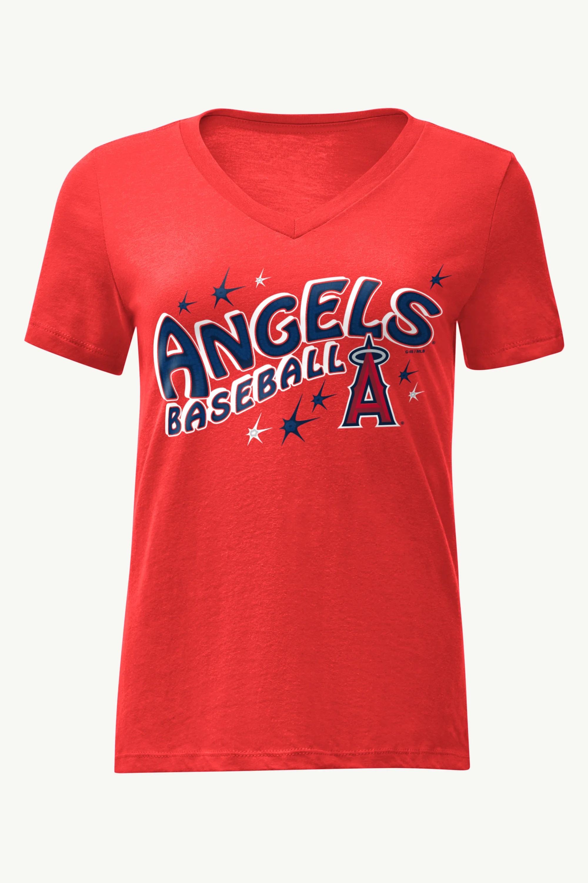 WOMENS LOS ANGELES ANGELS FIREWORKS V NECK T SHIRT - Image 4