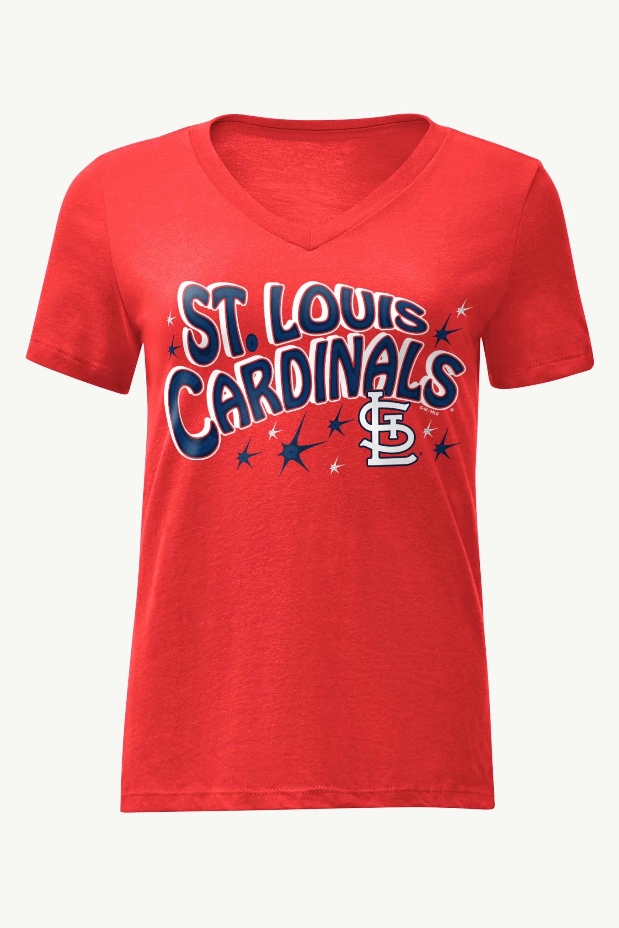 WOMENS ST LOUIS CARDINALS FIREWORKS V NECK T SHIRT
