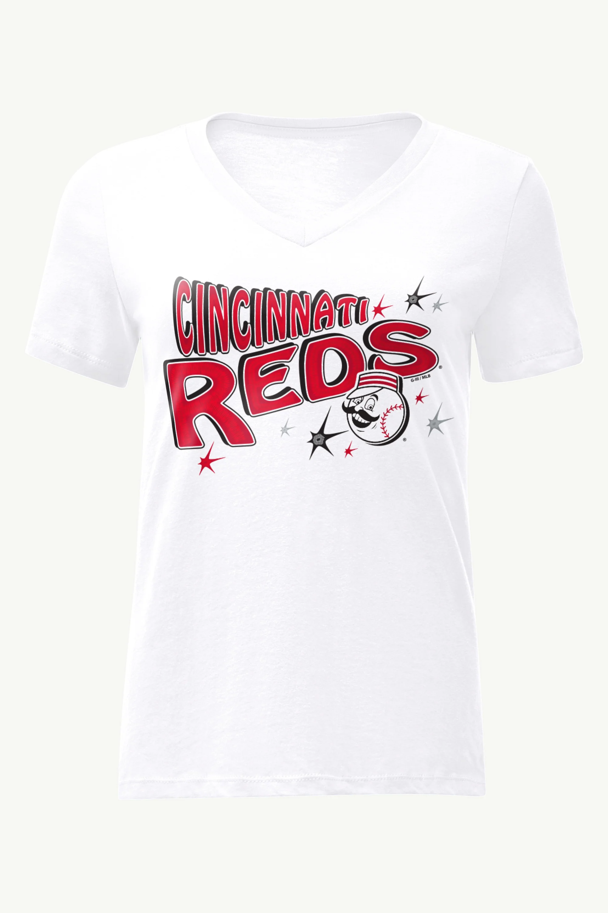 WOMENS CINCINNATI REDS FIREWORKS V NECK T SHIRT - Image 4