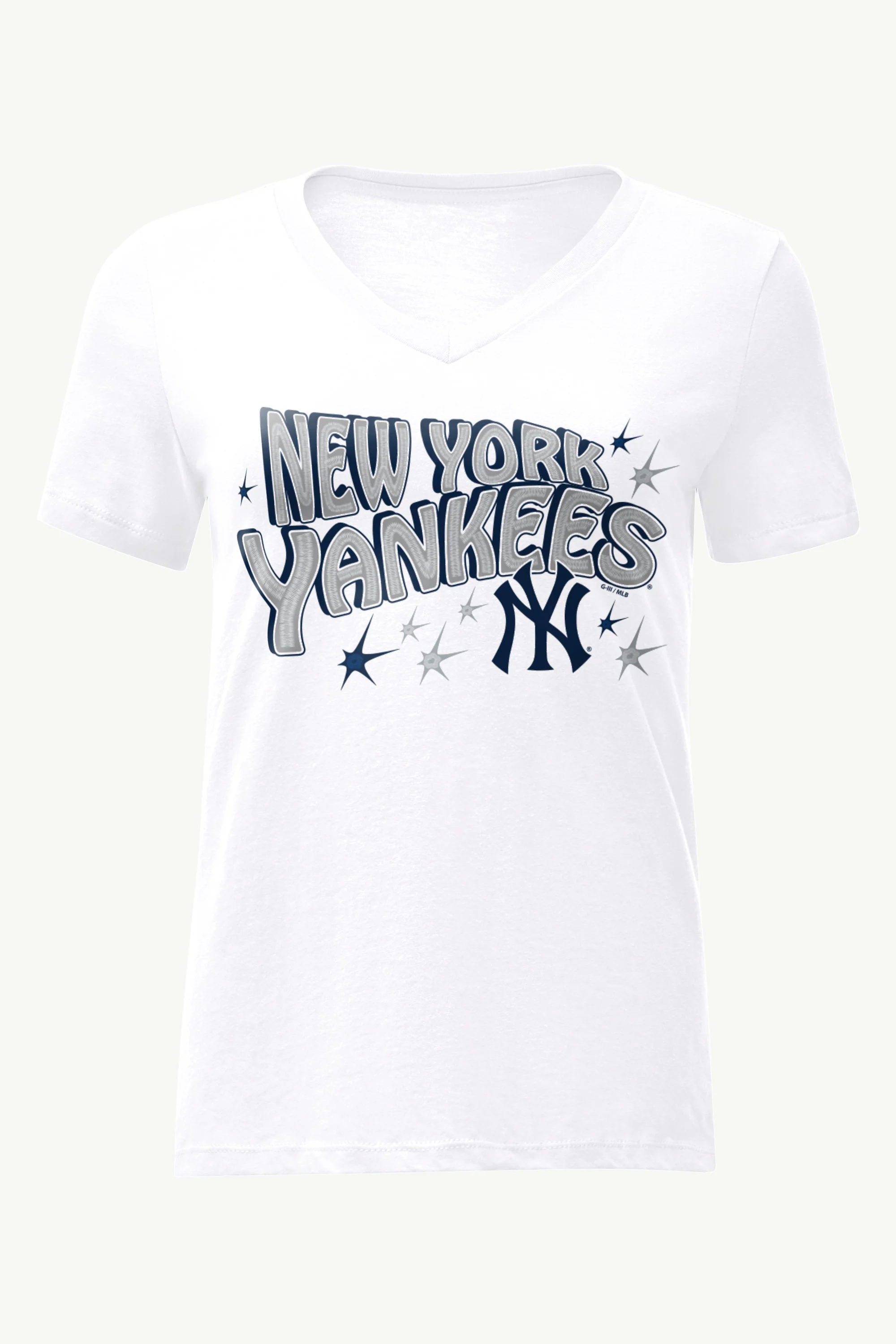 WOMENS NEW YORK YANKEES FIREWORKS V NECK T SHIRT - Image 4