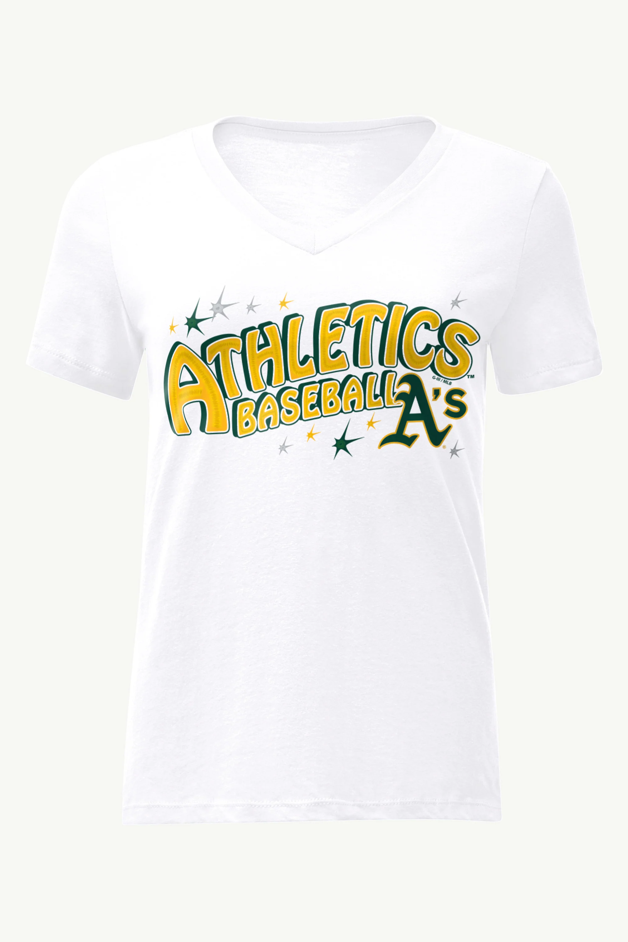 WOMENS OAKLAND ATHLETICS FIREWORKS V NECK T SHIRT - Image 4