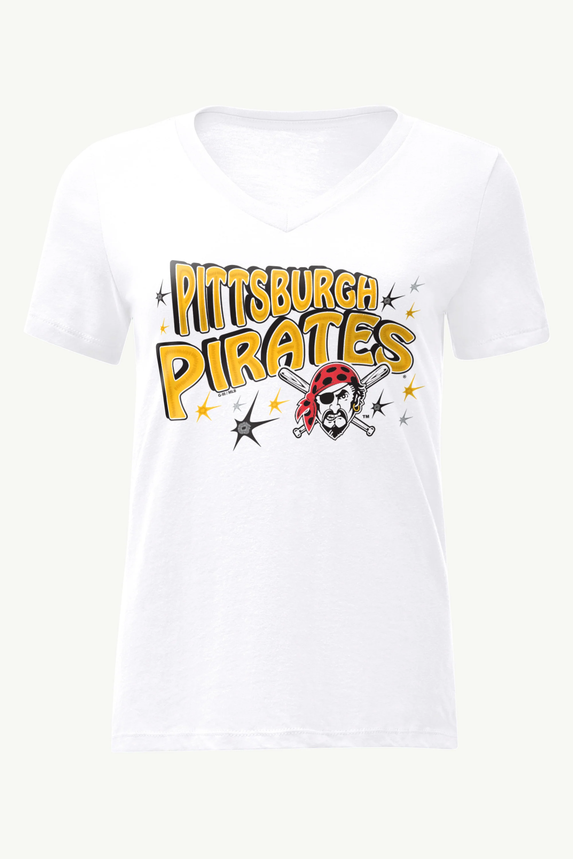 WOMENS PITTSBURGH PIRATES FIREWORKS V NECK T SHIRT - Image 4