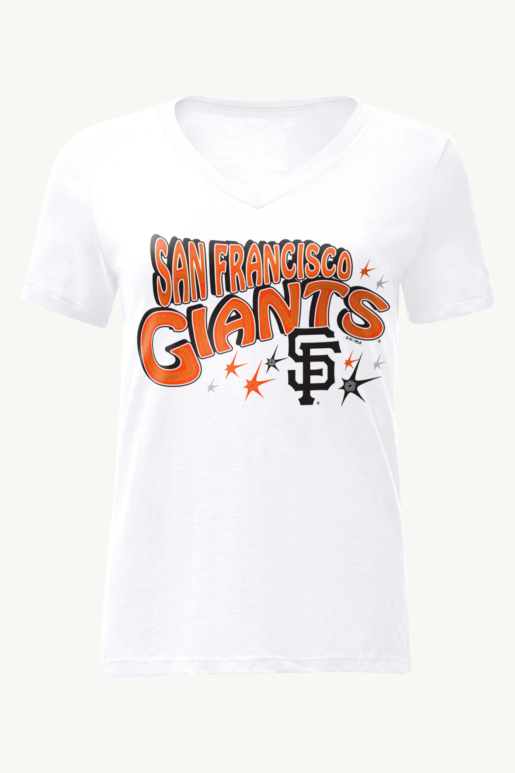 WOMENS SAN FRANCISCO GIANTS FIREWORKS V NECK T SHIRT