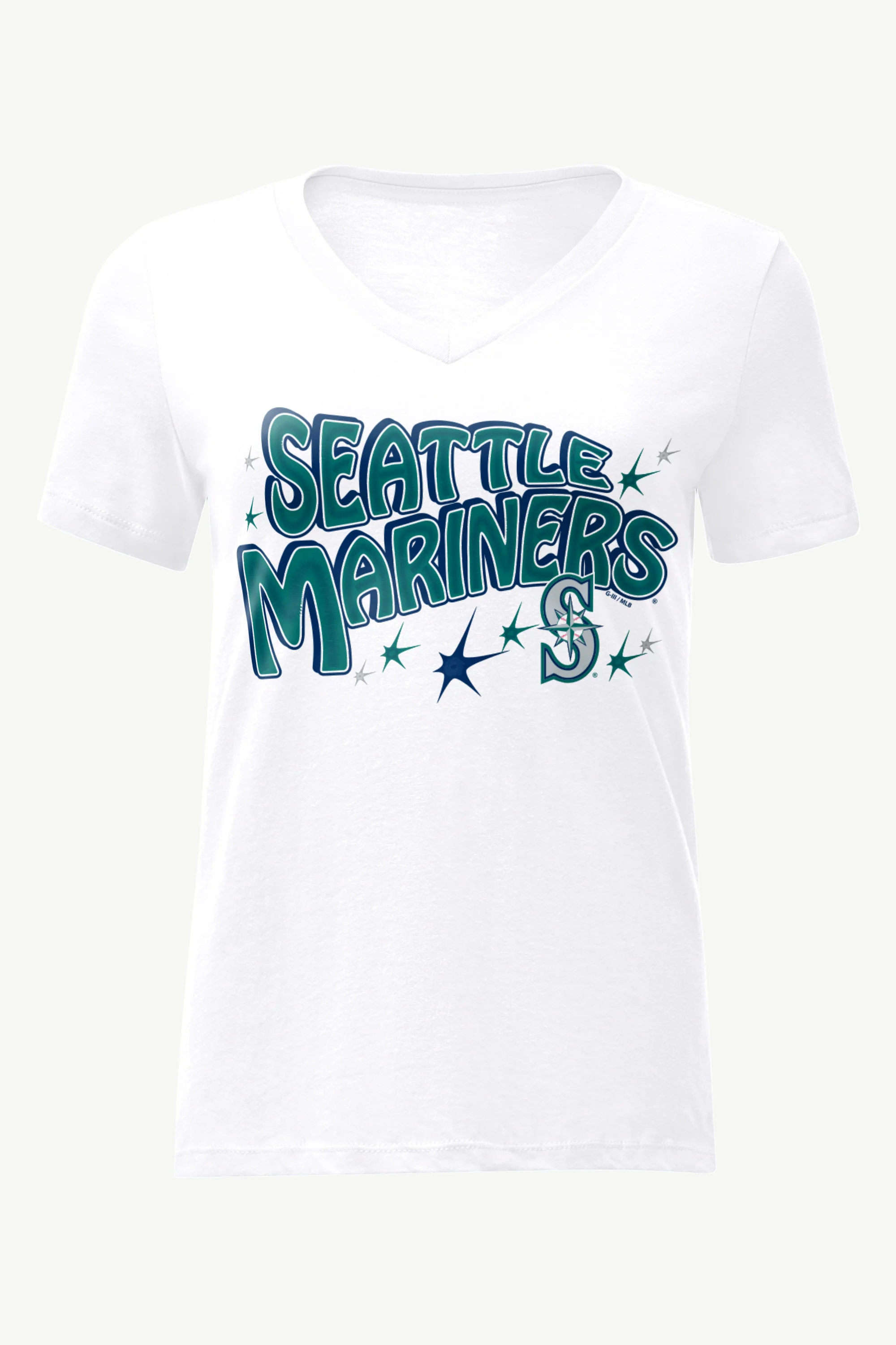 WOMENS SEATTLE MARINERS FIREWORKS V NECK T SHIRT