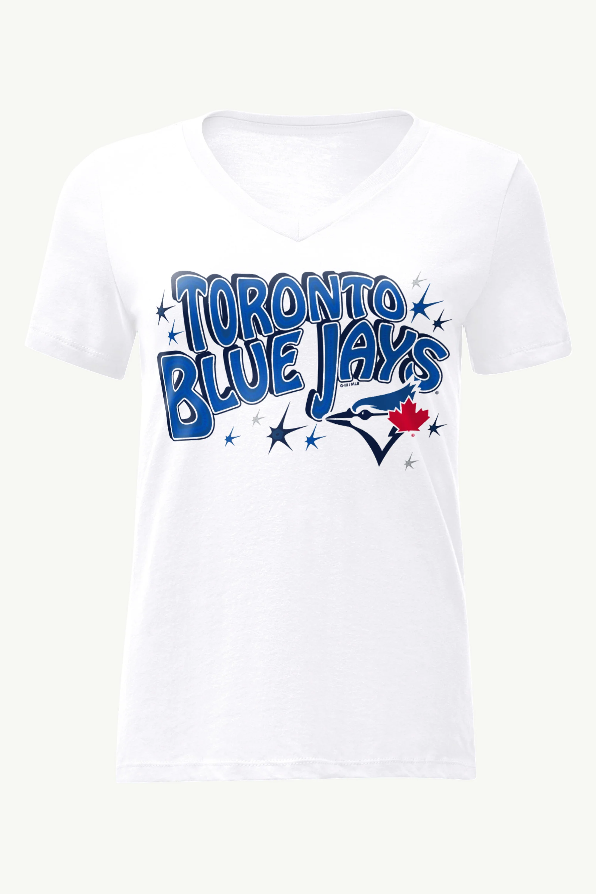 WOMENS TORONTO BLUE JAYS FIREWORKS V NECK T SHIRT