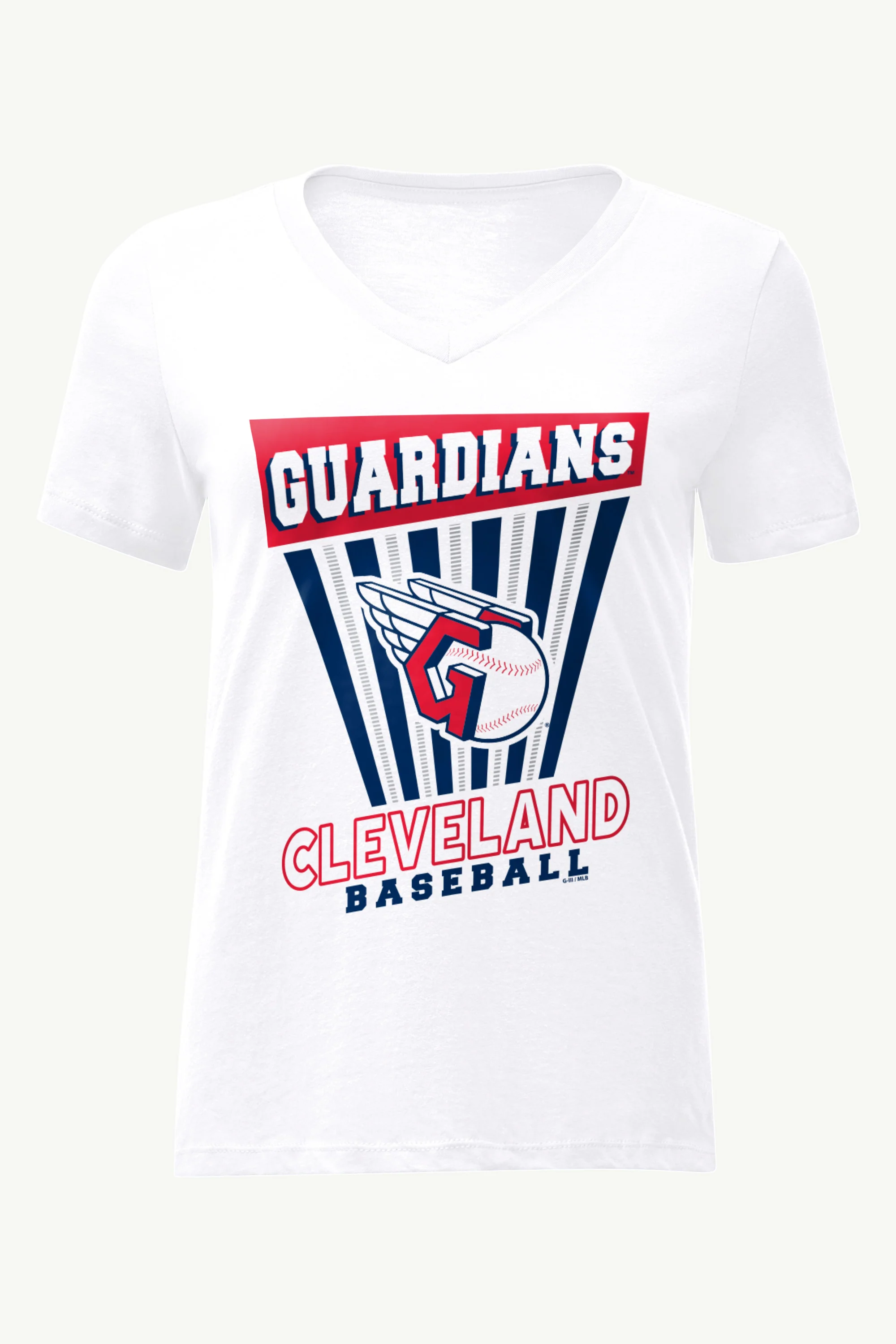 WOMENS CLEVELAND GUARDIANS POSTER PRINT V NECK T SHIRT