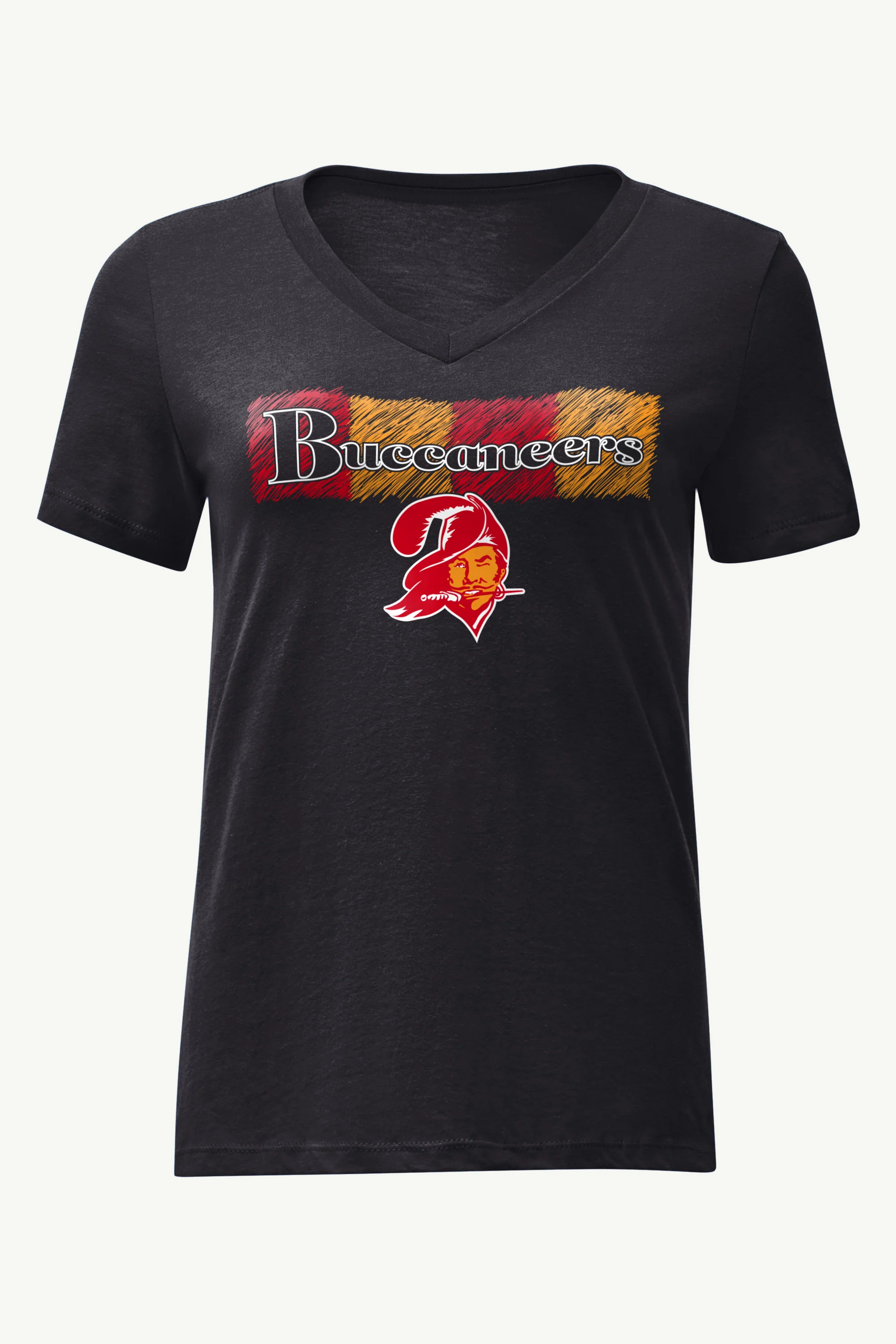 WOMENS TAMPA BAY BUCANEERS COLOR SHADING V-NECK T SHIRT