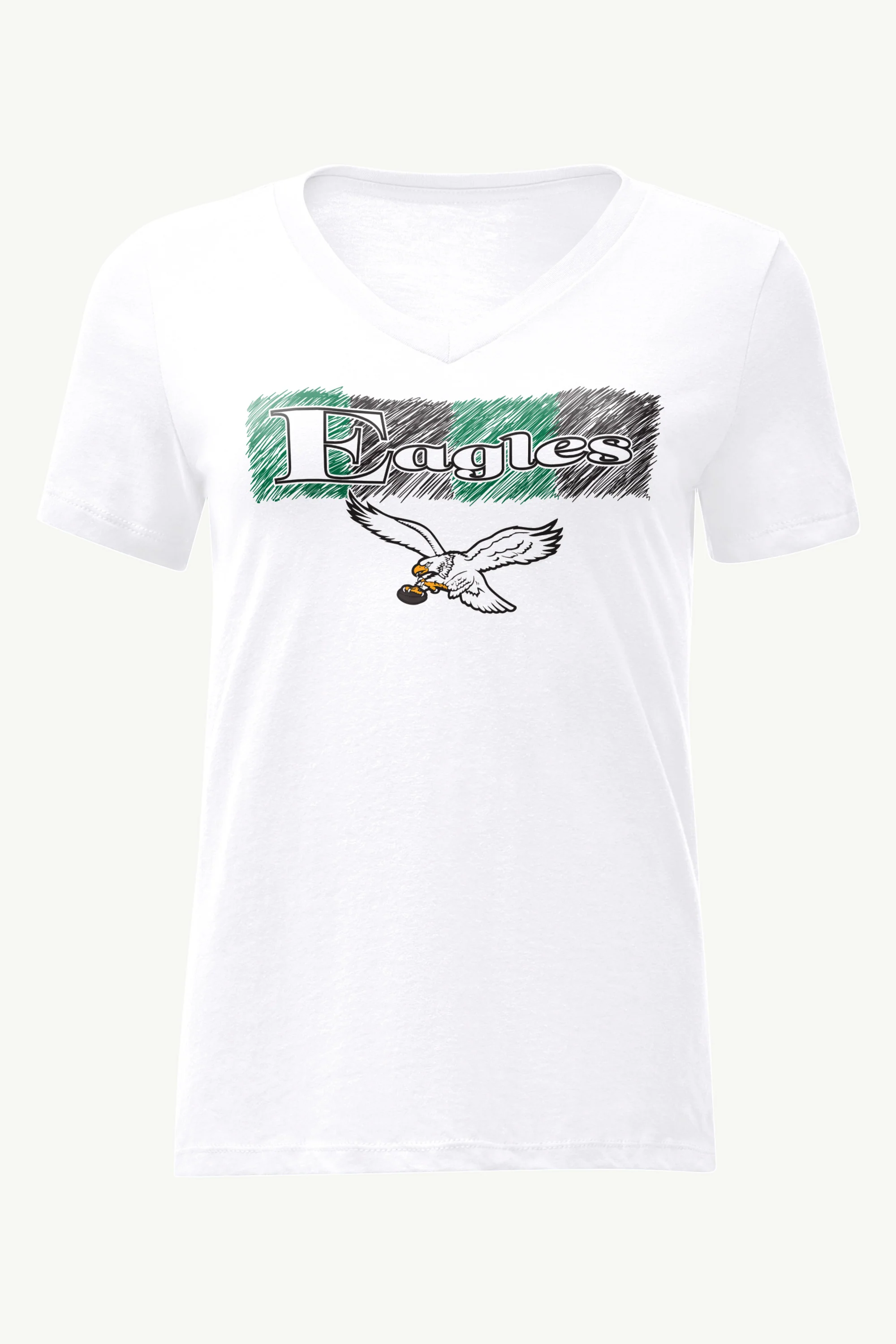 WOMENS PHILADELPHIA EAGLES COLOR SHADING V-NECK T SHIRT