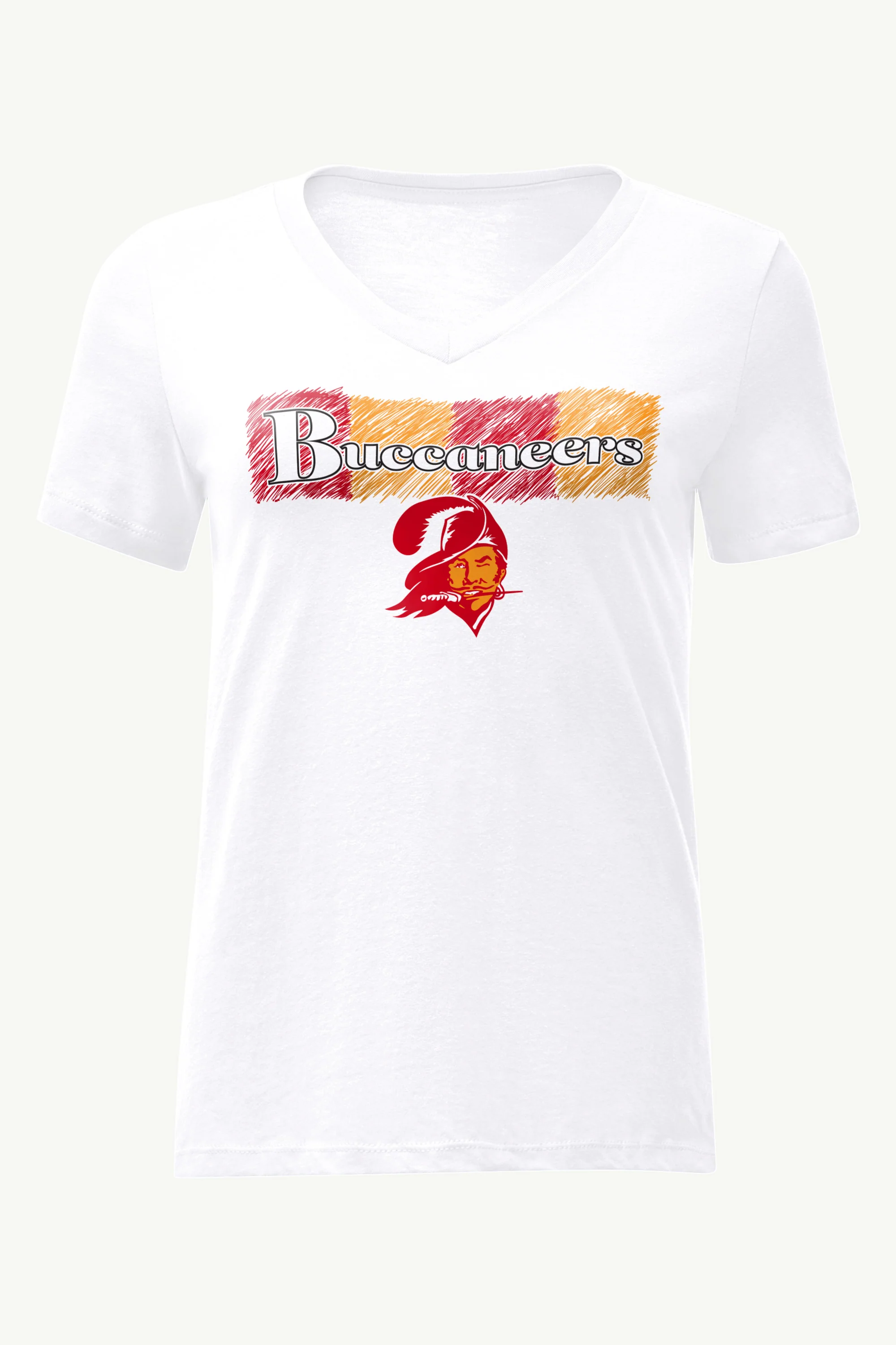 WOMENS TAMPA BAY BUCANEERS COLOR SHADING V-NECK T SHIRT
