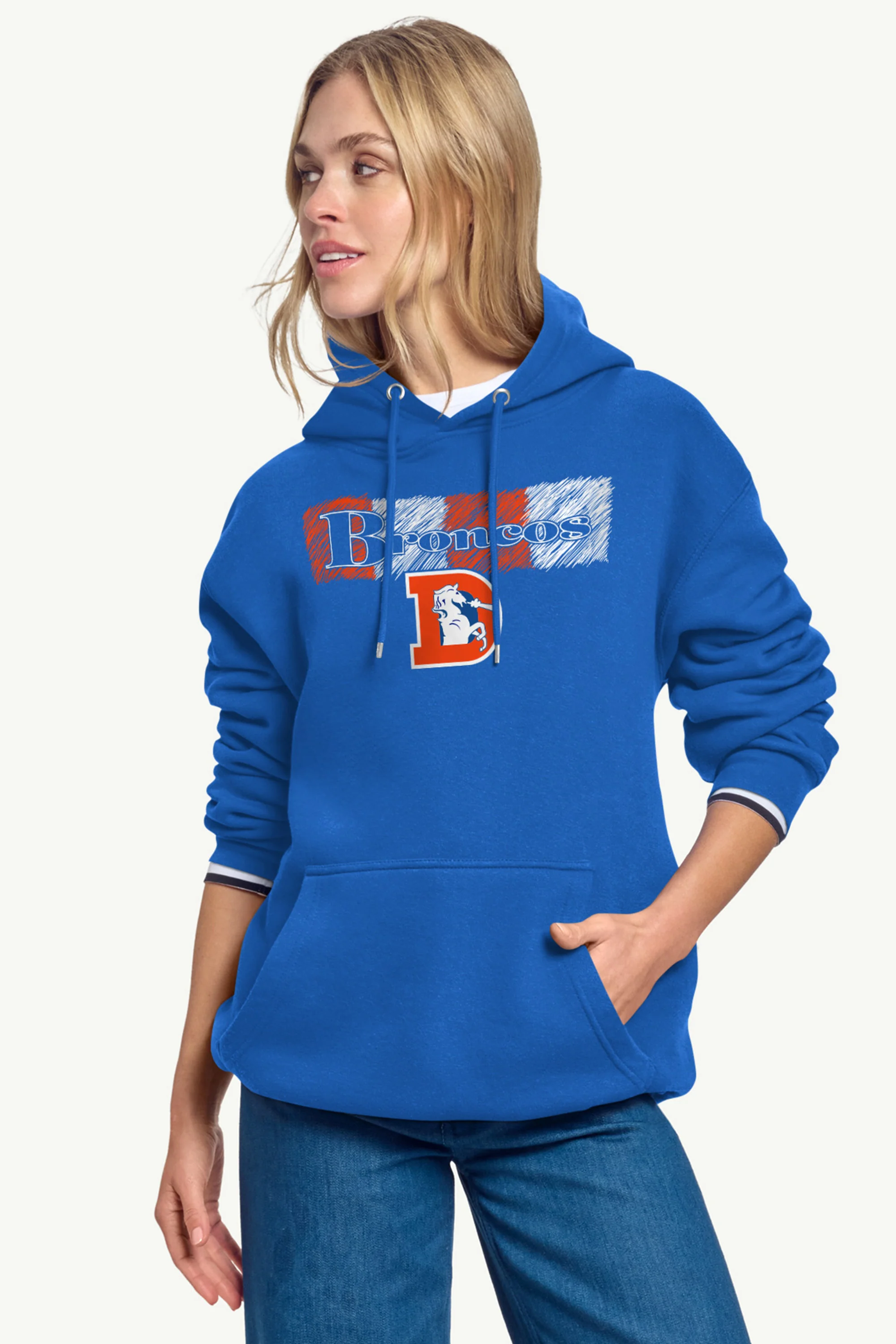 WOMENS DENVER BRONCOS COLOR SHADING HOODIE - Image 2