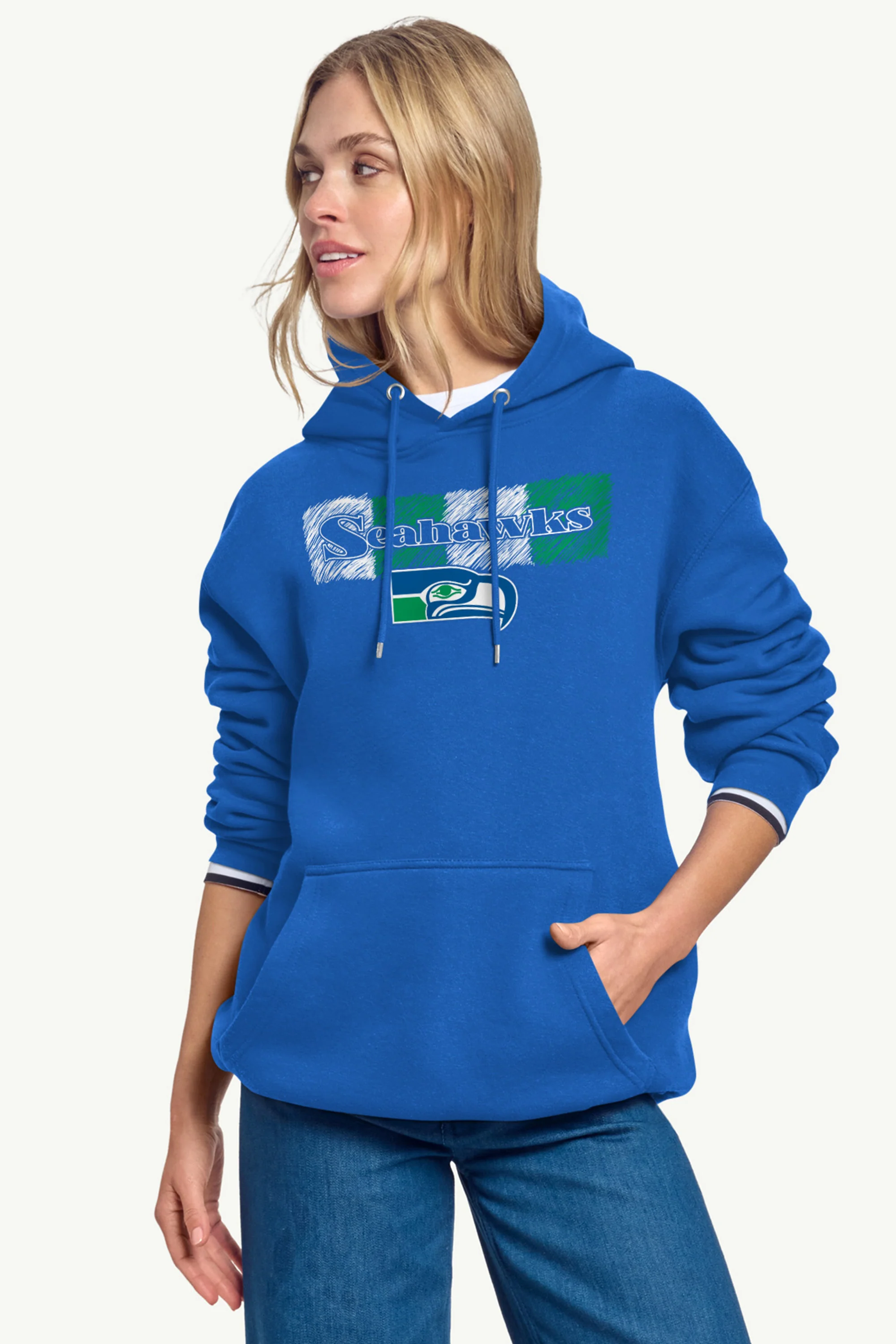 WOMENS SEATTLE SEAHAWKS COLOR SHADING HOODIE - Image 3