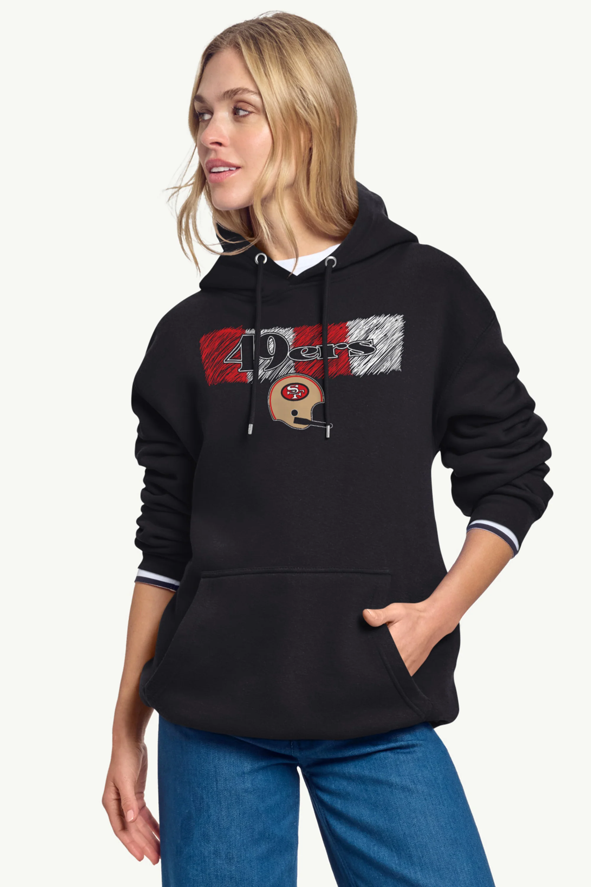 WOMENS SAN FRANCISCO  49ERS COLOR SHADING HOODIE - Image 3
